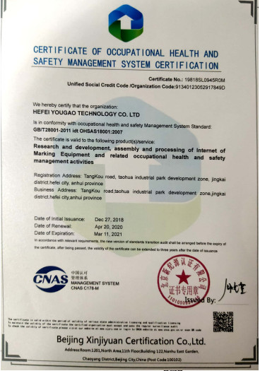China Hefei Luox Yougao Technology Co., Ltd. Certificações